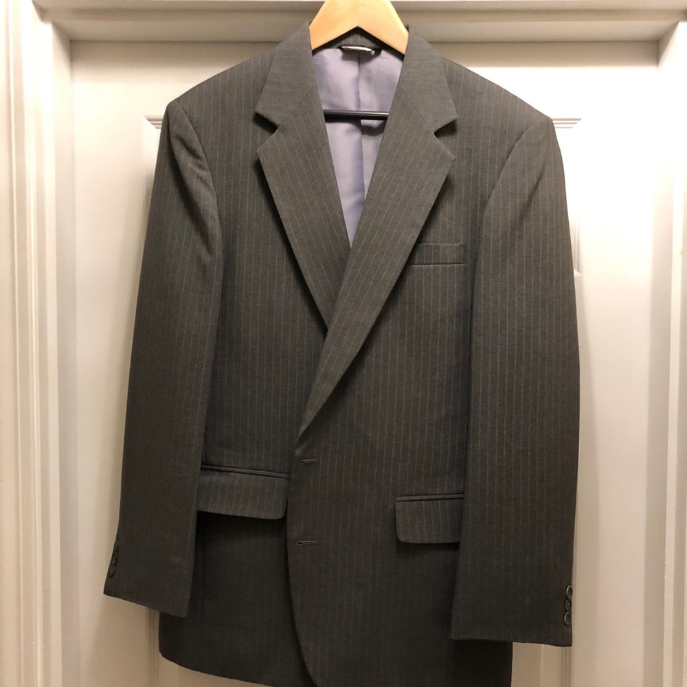 Men’s Gray Pinstriped Suit